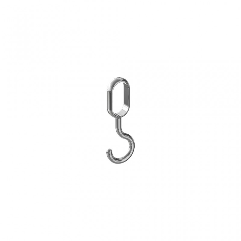 OVAL TUBE HOOK 30x15 / CHROME